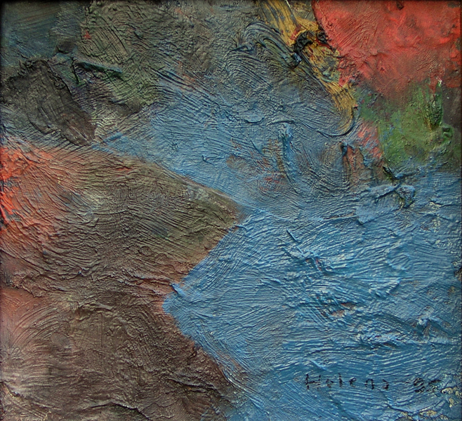 25 Dubina / Deep Sea, ulje na kartonu / oil on cardboard, 17,5 x 18,5 cm, 1995.